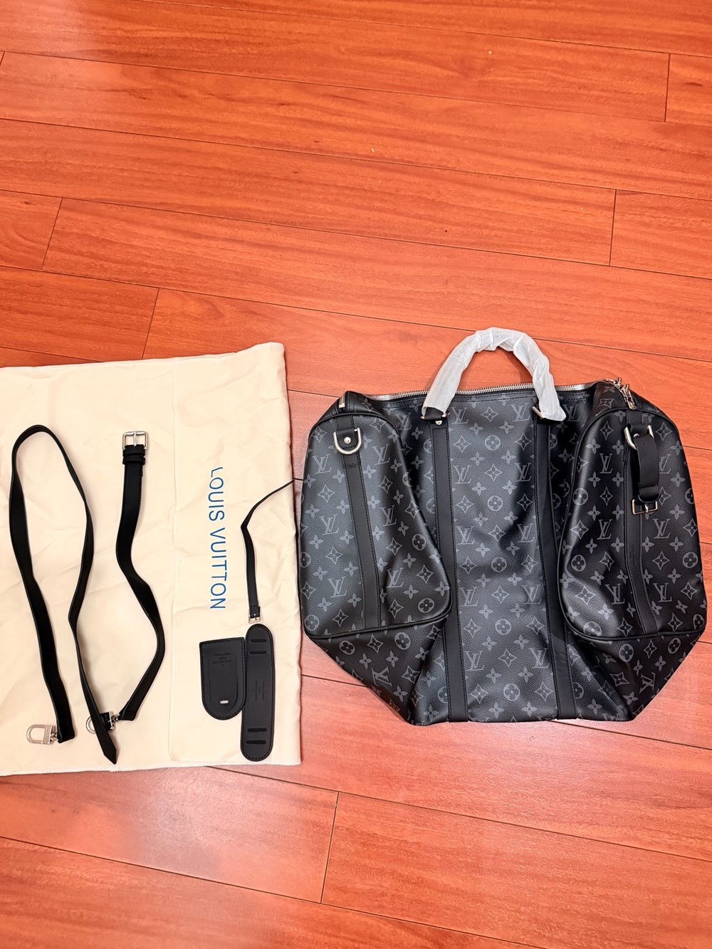 Louis Vuitton Black Monogram Duffel Bag